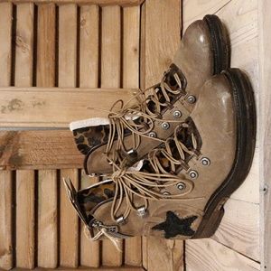 NWT!! A.S. 98 Tan Leather High Top Boots